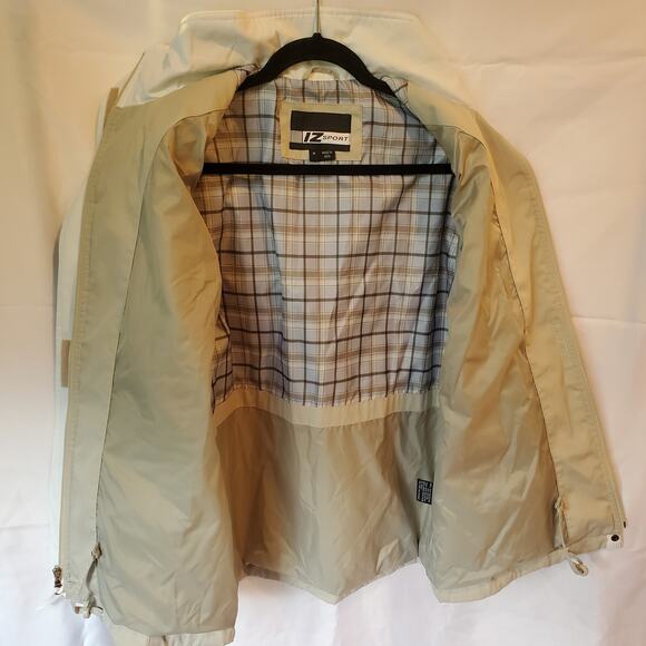 IZ Sport Beige Hooded Windbreaker Jacket Size M - Picture 4 of 11